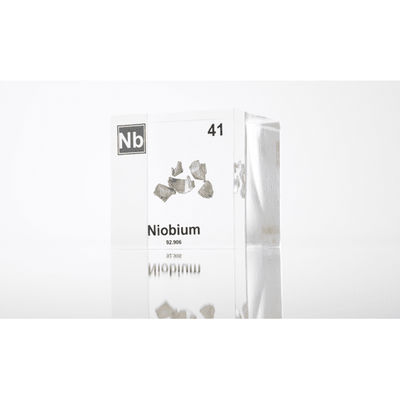 Engineered Labs Educational Niobium Element Cube Display Clear Acrylic USA