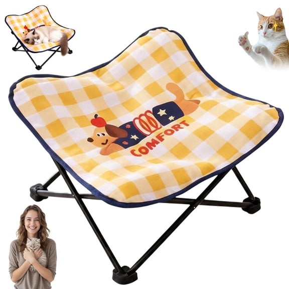 Niopets Cat Hammock, Niopets Foldable Cat Hammock, Low Profile Stand for Easy Storage, Durable Oxford Cloth Material and Sturdy Frame, Contoured Ergonomic Design, Suitable for Cats
