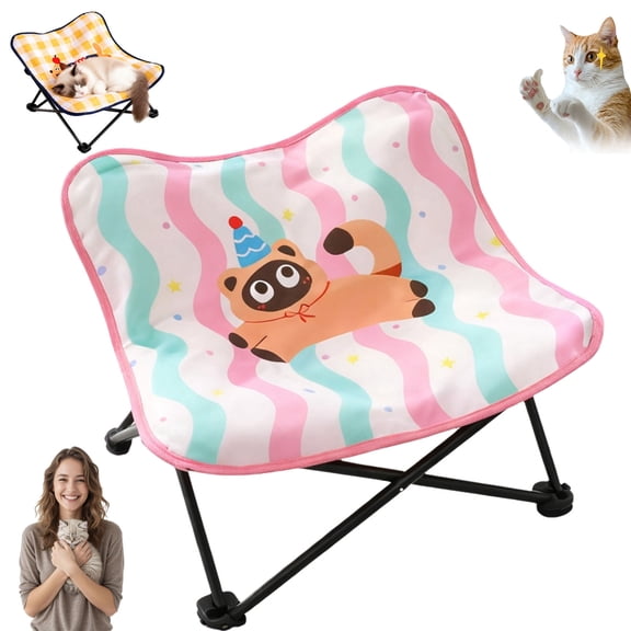 Niopets Cat Hammock, Niopets Foldable Cat Hammock, Low Profile Stand for Easy Storage, Durable Oxford Cloth Material and Sturdy Frame, Contoured Ergonomic Design, Suitable for Cats