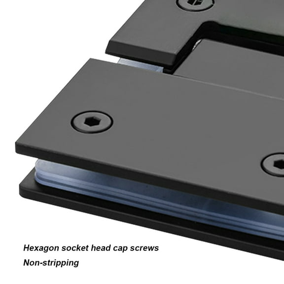 Niovtt 180 Degrees Glass Clamp 304 Stainless Steel Shower Door Hinge (Black)