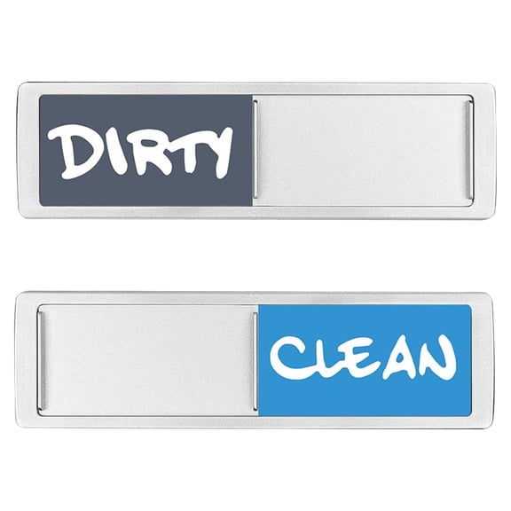 Niovtt Clean Dirty Dishwasher Magnet Indicator Sign (silver (blue gray))