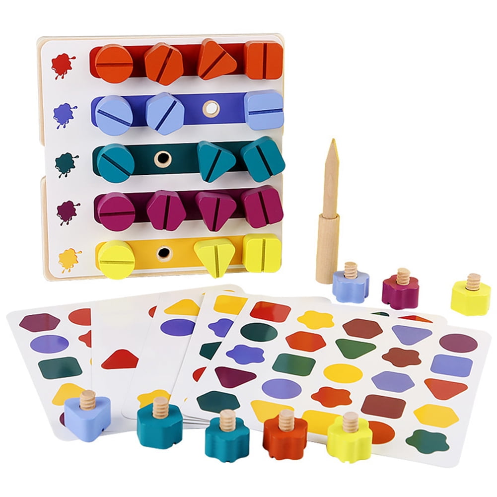 Niovtt Color Matching Building Blocks Preschool Learning Bolts Toys