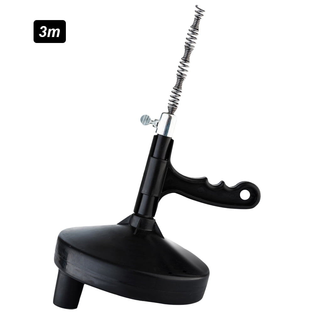 Niovtt Drain Cleaning Tool Drain Cleaning Cable Plumbers Auger for Sink(Black 3 meters