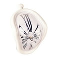 thumbnail image 1 of Niovtt Melting Clock Modern Surrealistic Shelf Decor Distorted Clock (White), 1 of 7