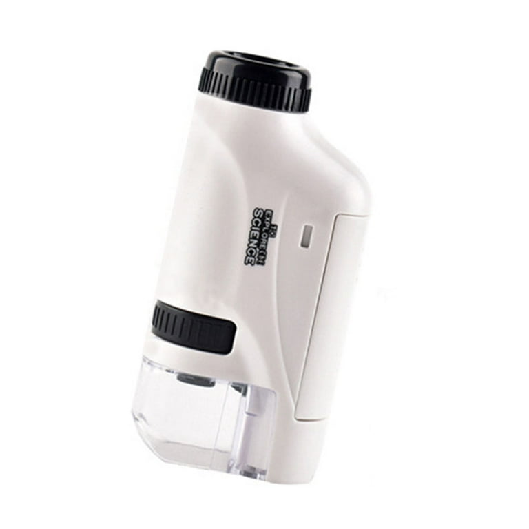 Niovtt Mini Pocket Microscope Kit Handheld Microscope LED Kids Science Toy  (White)