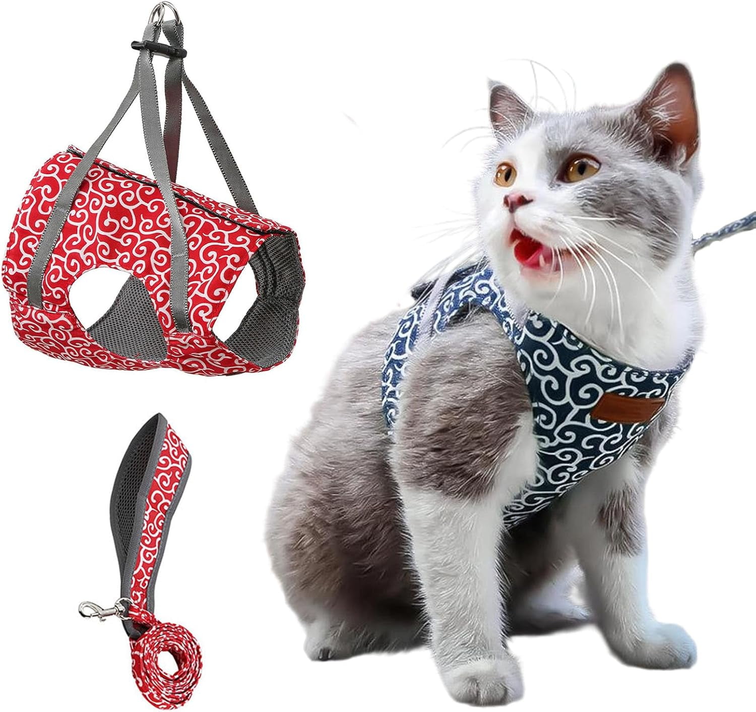 Image showcasing Niowatchted Cat Vest Harness and Leash Anti-Break Away Chest Strap Cat ...