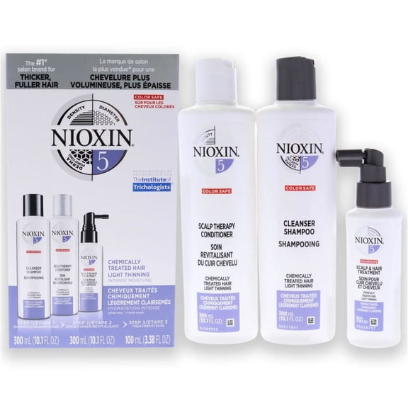 Nioxin Hair Care Kit 5 Chemically Treated Hair Light Thinning 3 Pieces