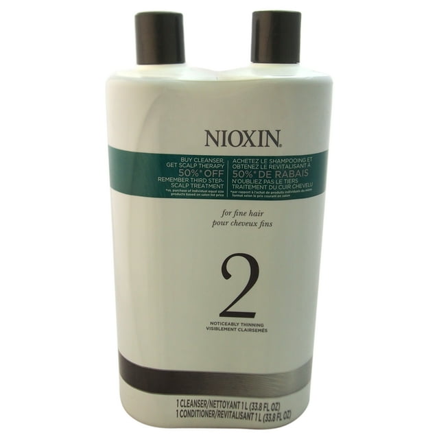 System 2 Cleanser & Scalp Therapy Conditioner Duo by Nioxin for Unisex ...