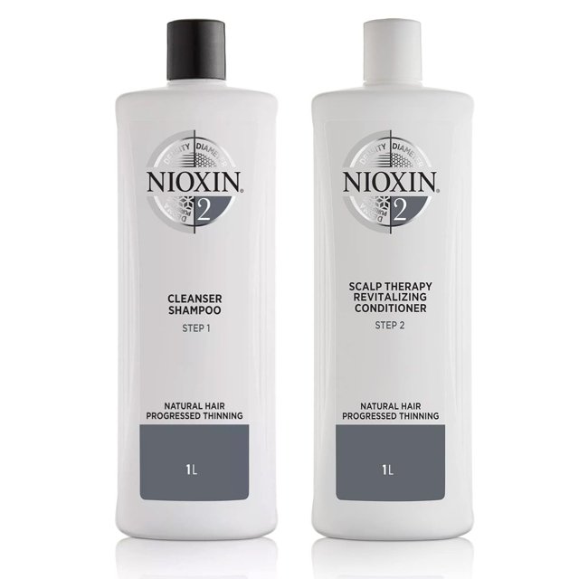 Nioxin System 2 Natural Hair Progressed Thinning Cleanser Shampoo and