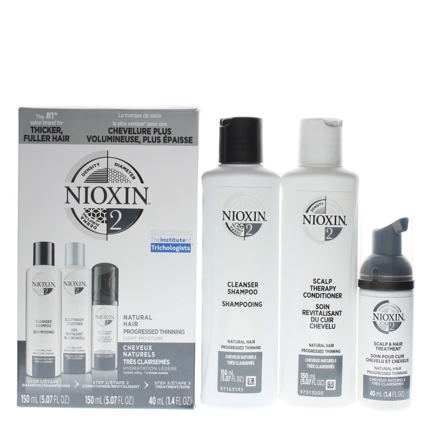 Nioxin System 2 Trial Kit cleansr. Scalp Ther. Treat. 5.07 Oz - Walmart.com