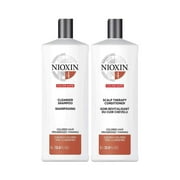 Nioxin System 4 Scalp Cleaning Shampoo and Therapy Conditioner Set for Color Treated Hair 33.8 oz Each