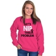thumbnail image 1 of Nip This Problem Pink Ribbon BCA Women Plus Size Crewneck Sweatshirt Brisco Brands 4X, 1 of 5
