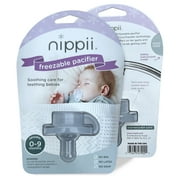 Nippii Freezable Pacifier, Teething Relief, BPA Free Silicone Teething Toy, Baby Infant 0-9 Months 1ct