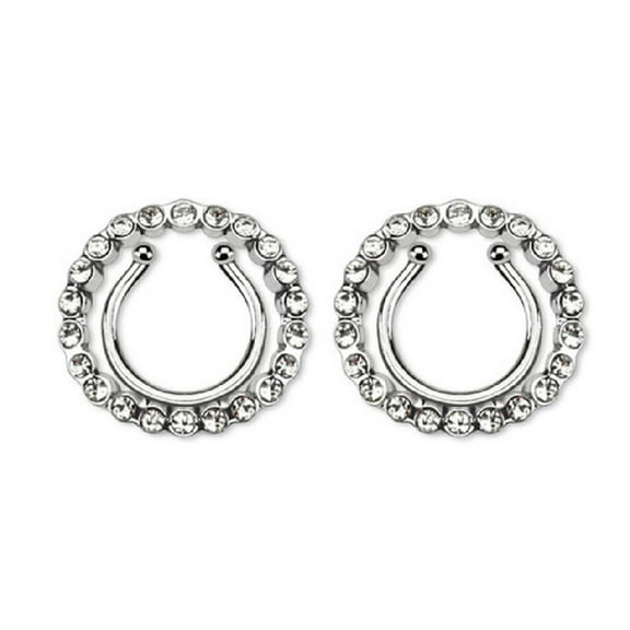XIRQI Nipple Clip Non-Piercing Jewelry with CZ gems - Sold as a Pair - 3 Colors