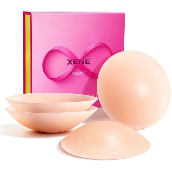 XENE Nipple Covers for Women, Nipple Covers 2 Pairs-Seamless and Sheer Adhesive Silicone Nipple Pasties for Women Reusable, Sticky Breast Petals