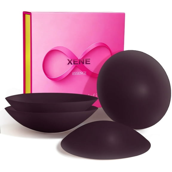 XENE Nipple Covers for Women, Nipple Covers 2 Pairs-Seamless and Sheer Adhesive Silicone Nipple Pasties for Women Reusable, Sticky Breast Petals