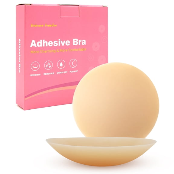 MERSTEYO Nipple Covers - Soft Sticky Silicone Adhesive Reusable Pasties, Invisible & Skin-Friendly