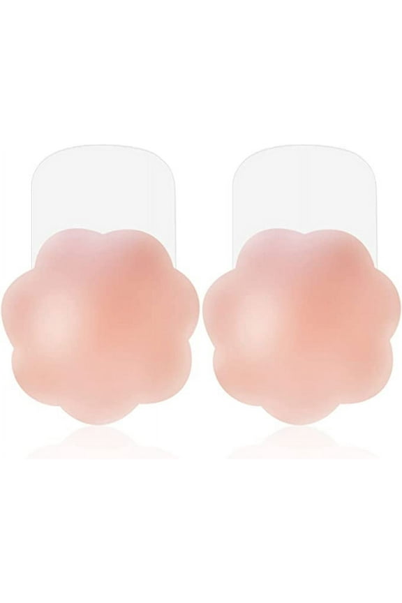 Nipple Covers - Silicone Breast Stickers Women Bra Nipple Cover Adhesive Push Ups and Reusable Dresses & Swimwear Fits ABC
