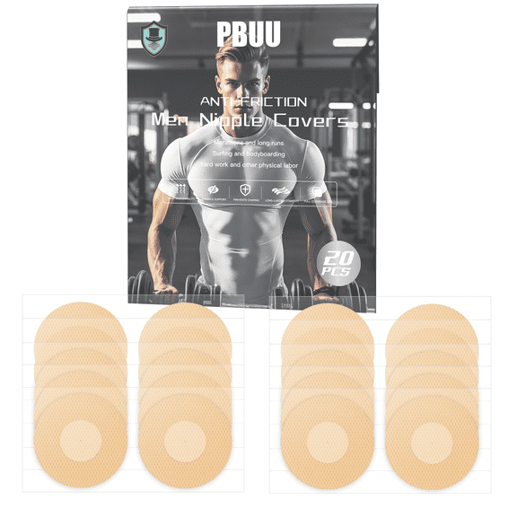 Nipple Covers for Men,20Pcs(10Pairs) Mens Nipple Covers,Anti-Chafing Running Nipple Covers Men for Sports and Daily Wear