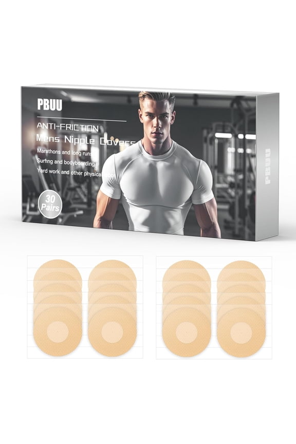 Nipple Covers for Men,60Pcs (30 Pairs) No Show Nipple Tape & Nip Guards for Runners,Ideal for Marathon,Gym