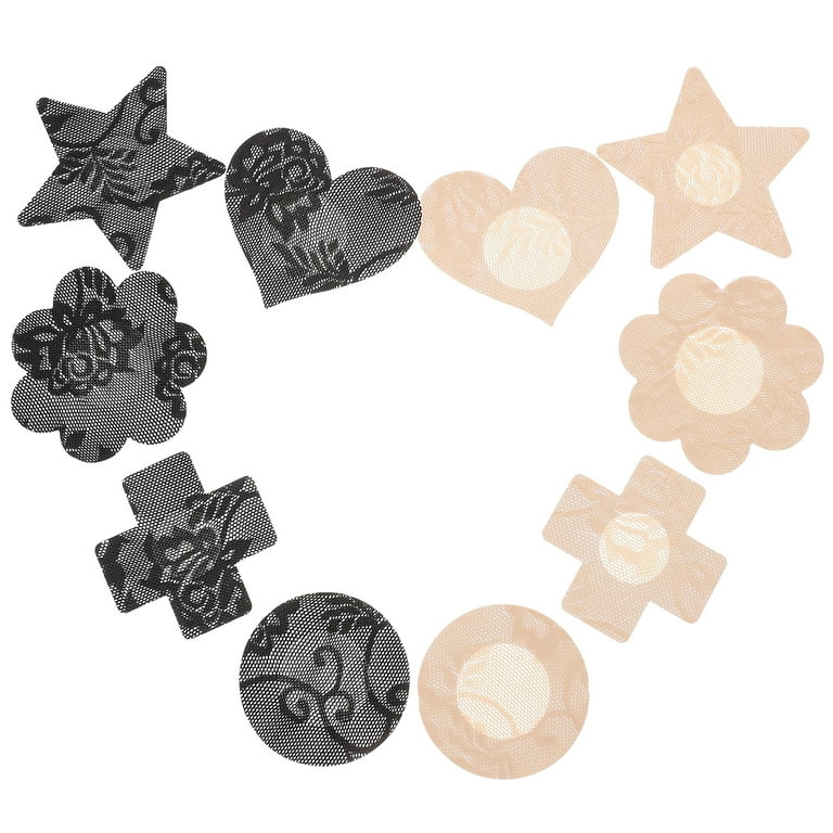 Nipple Pasties Breast Stickers Disposable Adhesive Diverse Design Stickers Cover Invisible Breast Concealer Pad Suitable for Wearing Tanning
