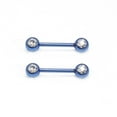 thumbnail image 1 of Nipple Ring Anodized Titanium 14G Nipple Piercing Barbell Front Facing Clear CZ, 1 of 25