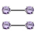 thumbnail image 1 of BodyJewelryOnline Nipple Ring Barbells Surgical Steel Double Round Gem 14G, 1 of 9