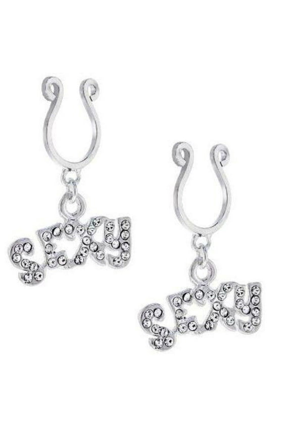 Nipple Ring Bars CZ Rhinestone Non Pierce "sexy"