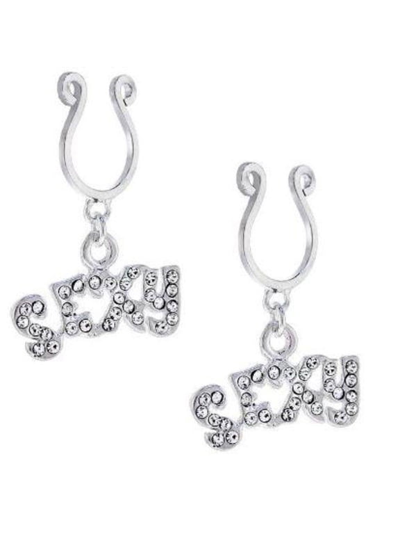 Nipple Ring Bars CZ Rhinestone Non Pierce "sexy"