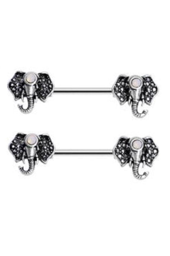 Nipple Ring Bars Elephant Body Jewelry Pair 14 gauge 9/16'''' bar pair