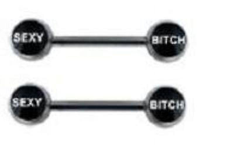Nipple Ring Bars Sexy B*tch Body Jewelry Pair 14g pair