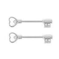 thumbnail image 1 of Nipple Ring Bars Skeleton Key Body Jewelry Pair 14 gauge (Clear), 1 of 1