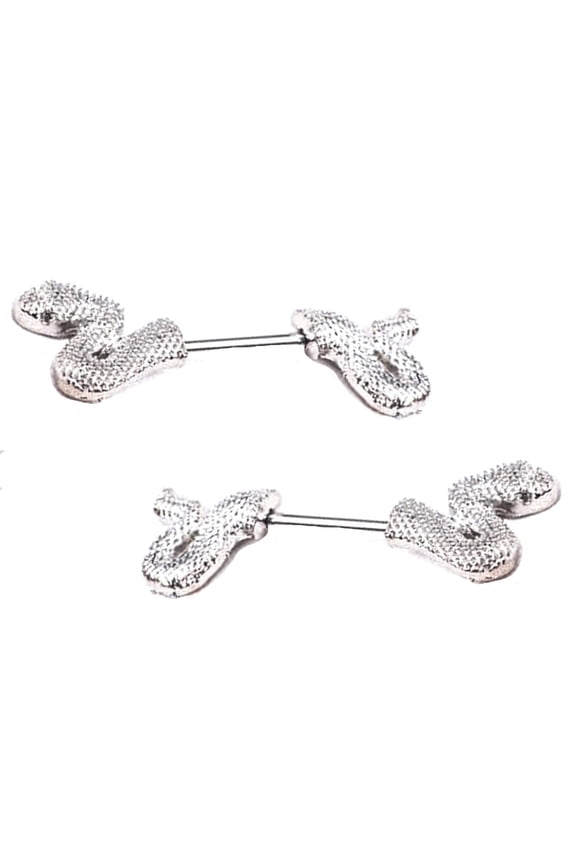 Nipple Ring Bars Snake Body Jewelry Pair 14 Gauge Shield