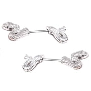 Nipple Ring Bars Snake Body Jewelry Pair 14 Gauge Shield