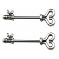 thumbnail image 1 of Nipple Ring Skeleton Key Bar Body Jewelry Sold As Pair 14g Cz, 1 of 1