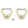 thumbnail image 1 of Nipple Rings Clickers Crystal Centered Ribbon Sold as a pair 14g, 1 of 1