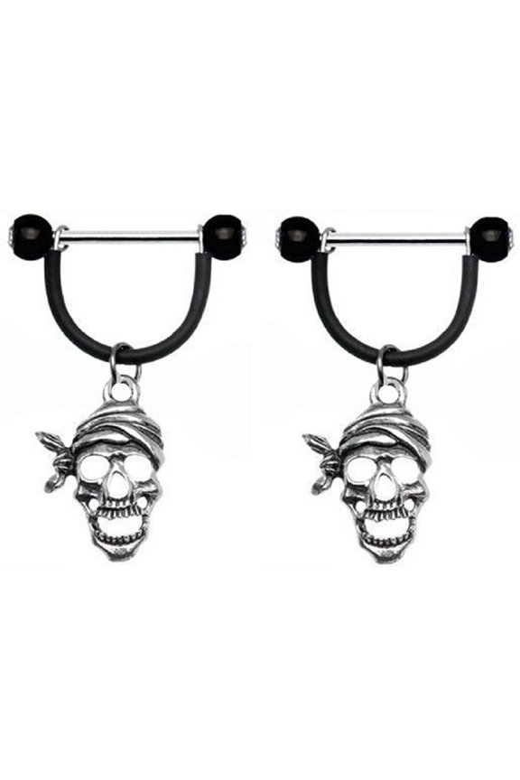 Nipple Shield Rings Barbell Barbells Sold as a Pair 14 Gauge Pirate