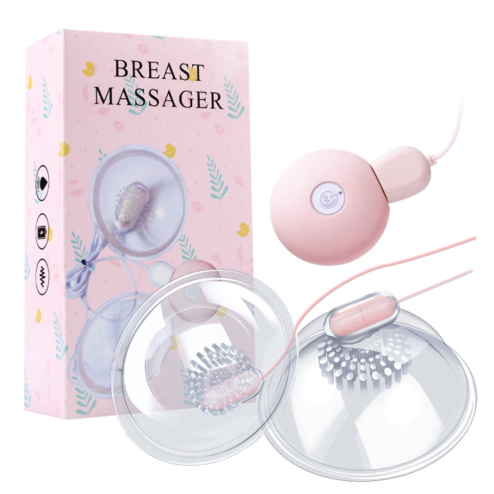 Nipple Toy Vibrator Silicone Nipple Suction Vacuum Pump Nipple Kneading Clamp Nipple Suckers Sucking Breast Massager with Stronger Suction Erotic Adult Sex Toys for Woman