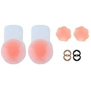 Nipplecovers Adhesive Breast Lift Petals - 2 Pair Reusable Nip Cover 2 Bra Clip
