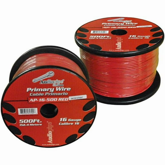 Audiopipe 16 Gauge 500ft Primary Wire Red