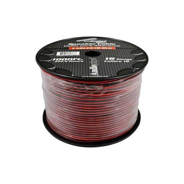 Nippon CABLE18BLACK 1000 ft. 18 Gauge Speaker Cable, Red & Black