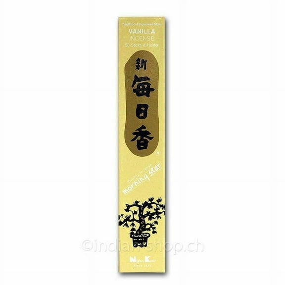 Nippon Kodo Morning Star Incense with Holder, 50 Sticks - Vanilla (98710)