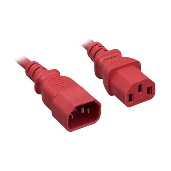 Nippon Labs 14 AWG IEC320 C13/C14 Power Extension Cable, SJT, 15A/250V, IEC-60320-C14 to IEC-60320-C13 Red, 6ft. Power Cord