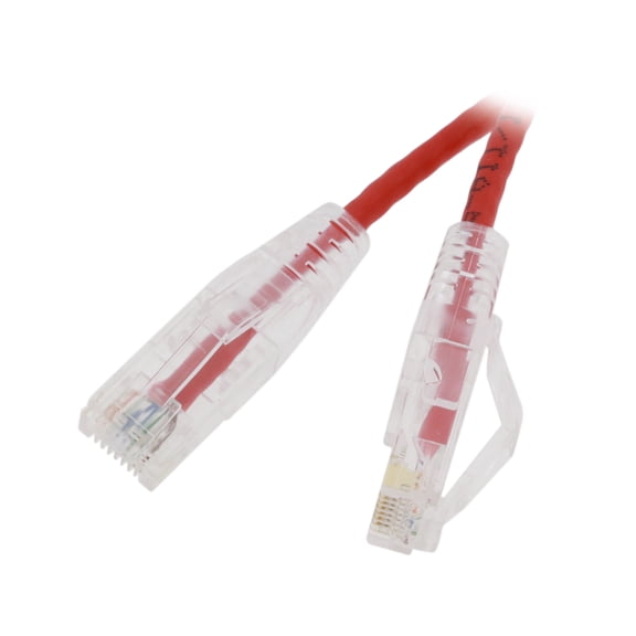 Nippon Labs 28 AWG Snagless Ultra Slim Cat6 Ethernet Patch Cable - Network Internet Cord - 2ft, Red (SLCAT6-28-2RD)