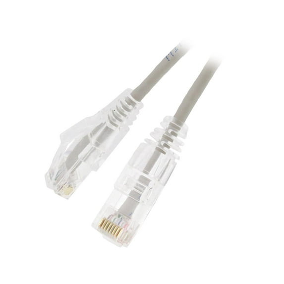 Nippon Labs 28 AWG Snagless Ultra Slim Cat6 Ethernet Patch Cable - Network Internet Cord - RJ45, Stranded, 550Mhz, UTP, - 3ft, Gray