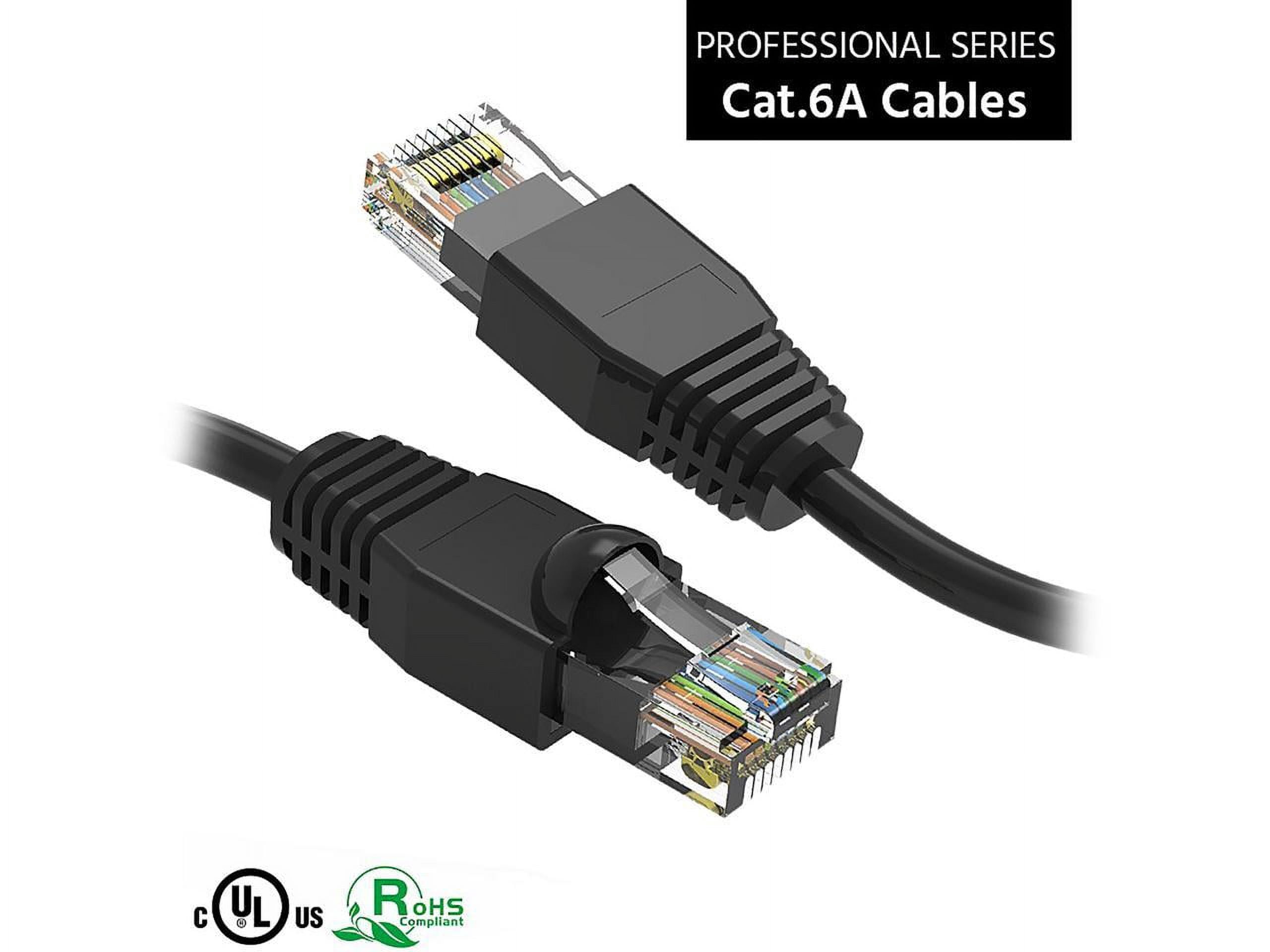 Nippon Labs 50Ft Cat6A UTP Ethernet Network Booted Cable,  24AWG 50 Feet Gigabit LAN Network Cable RJ45 High Speed Patch Cable, Black, 60CAT6A-50BK