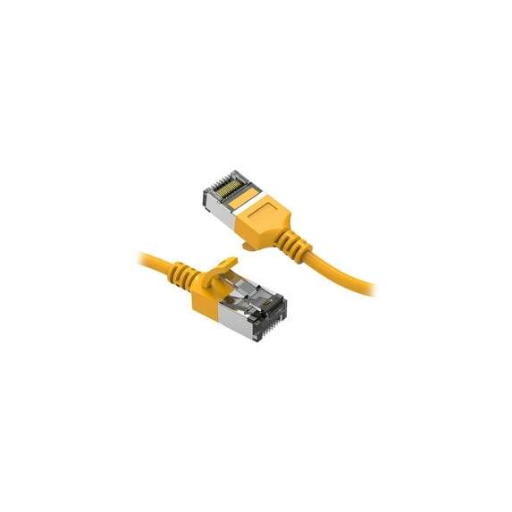 Nippon Labs 60CAT8-0.5-30YW 0.5 ft. Cat 8 Yellow U/FTP Slim Ethernet Network Cable 30AWG - Latest 40Gbps 2000Mhz RJ45 Patch Cord