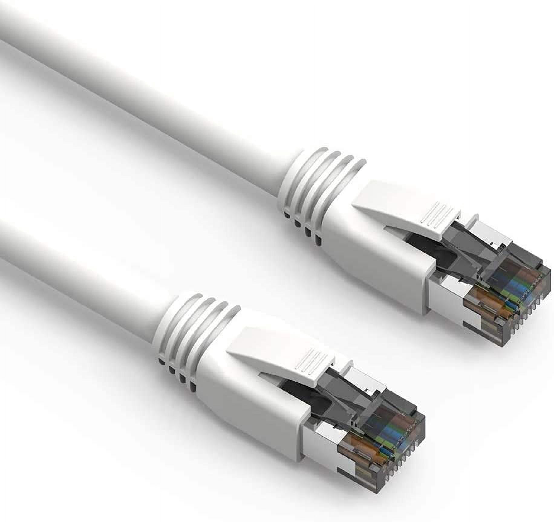 Nippon Labs 60CAT8-15-24WT Cat 8 Ethernet Cable 15 feet - White | 2GHz, 40G, 24AWG, S/FTP