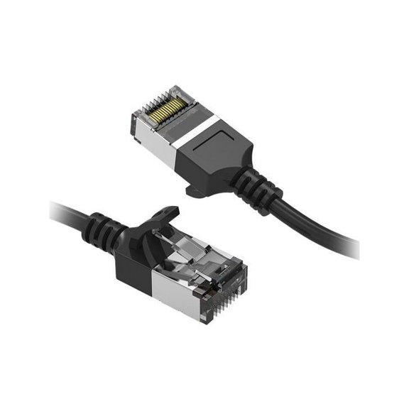 Nippon Labs 60CAT8-2-30BK 2 ft. Cat.8 U/FTP Slim Ethernet Network Cable Black 30AWG - Latest 40Gbps 2000Mhz RJ45 Patch Cord