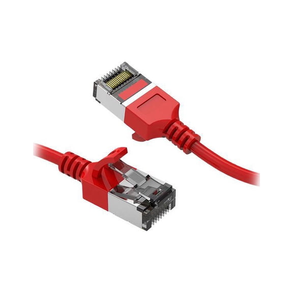 Nippon Labs 60CAT8-2-30RD 2 ft. Cat 8 Red U/FTP Slim Ethernet Network Cable 30AWG - Latest 40Gbps 2000Mhz RJ45 Patch Cord
